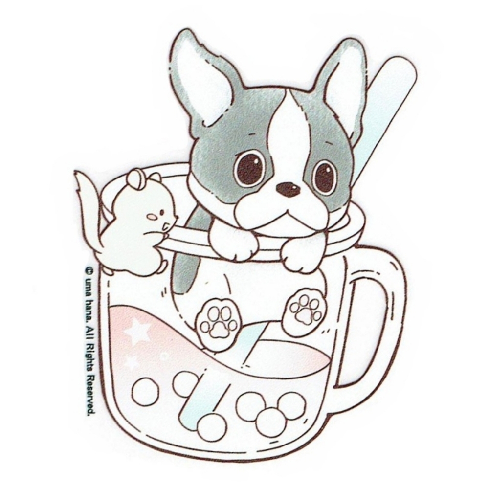Waterproof Boba Frenchie Sticker Decal Die Cut